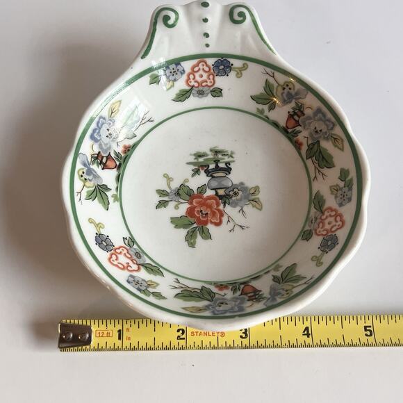 Vintage Shenango Deluxe China Bowl Dish With Chinese Vase And Floral Pattern - Picture 8 of 9